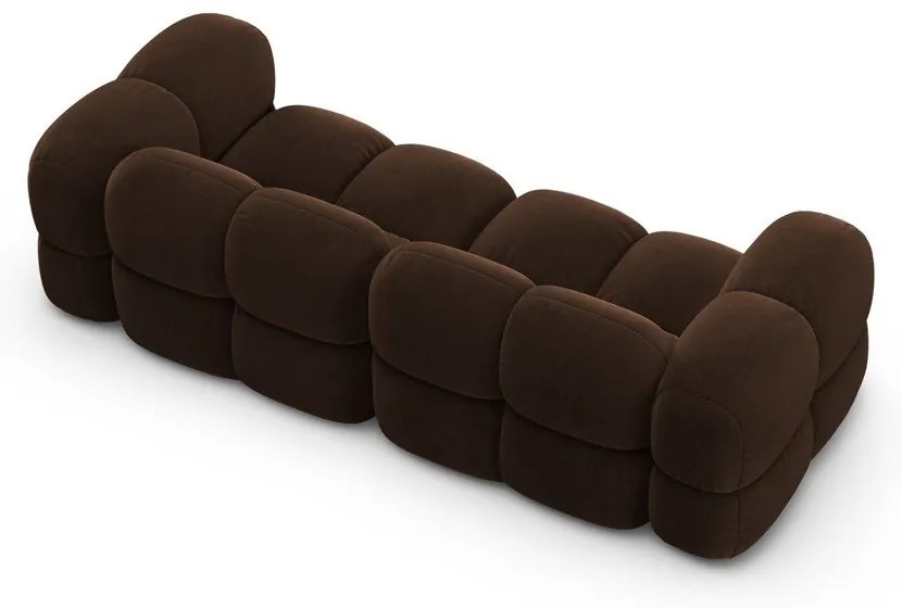 Tmavohnedá zamatová pohovka 250 cm Loretto – Cosmopolitan Design