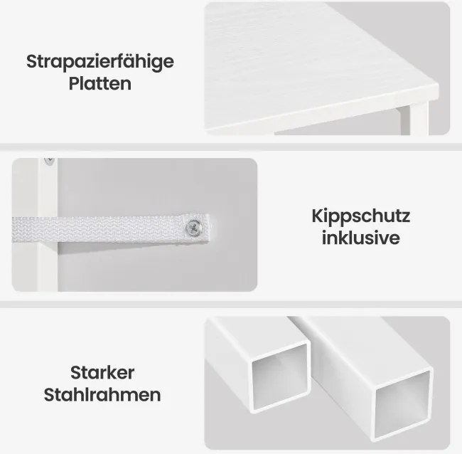 Sada 2 nočných stolíkov s LED osvetlením a nabíjacou stanicou LGSB35202W102