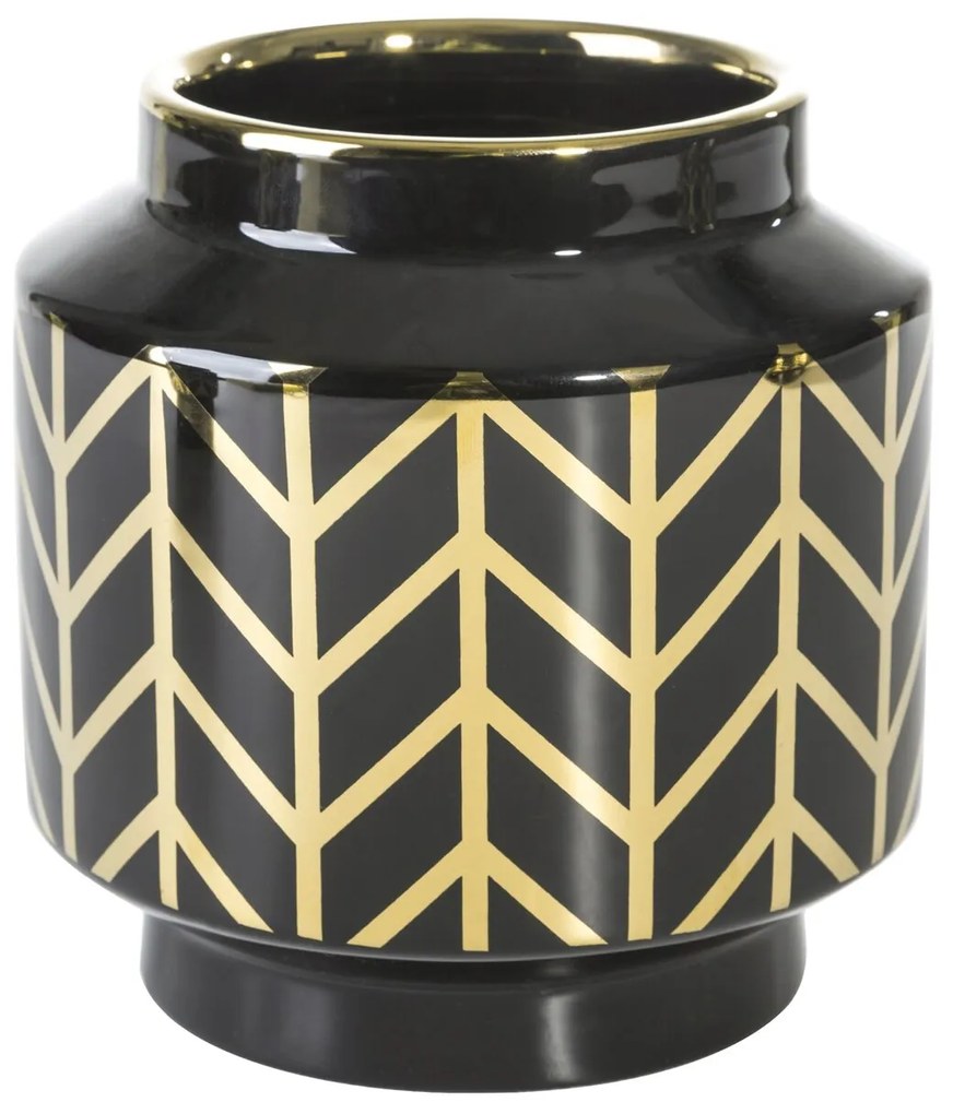 KERAMICKÁ VÁZA EMERA1 (02) (FI) 15X16 CM ČIERNA