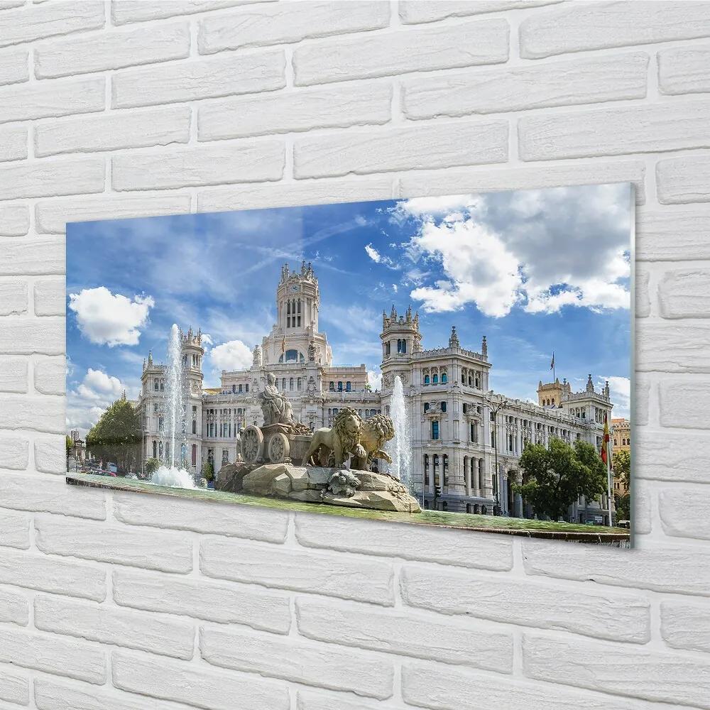 Sklenený obraz Spain Fountain Palace Madrid 125x50 cm