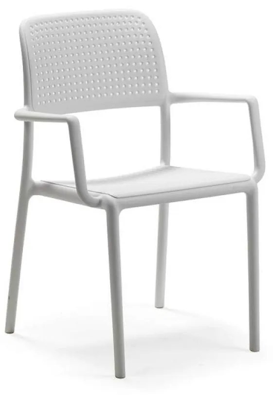 BORA ARMCHAIR záhradná stolička s podrúčkami bianco