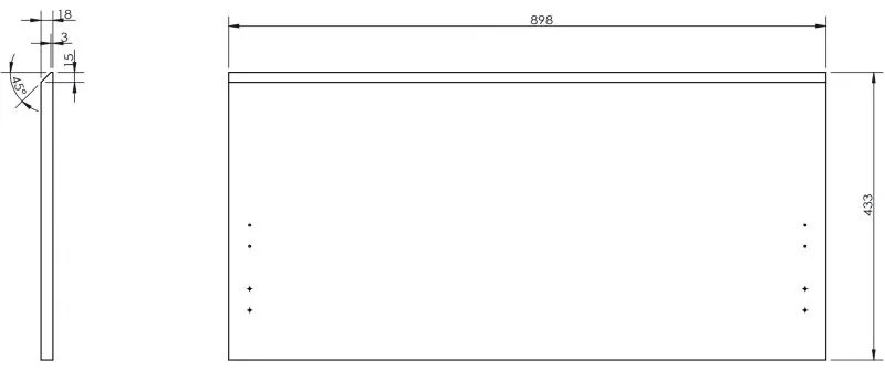 Mexen Orio, čelo pre korpus kúpeľňovej skrinky 90 x 43,5 cm, matná sivá, 91A10-0900-470-1-62