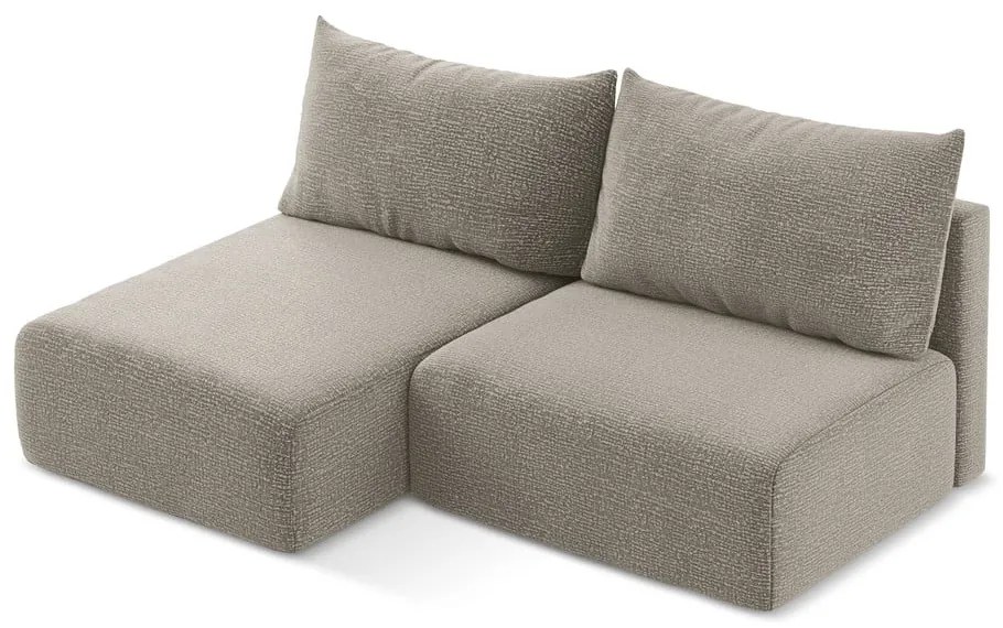 Béžová rozkladacia/s úložným priestorom rohová pohovka (ľavý roh) Kalena – Makamii