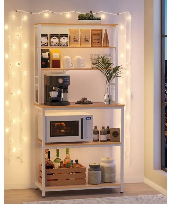 Kuchynská polica KKS019W09 biela / hnedá