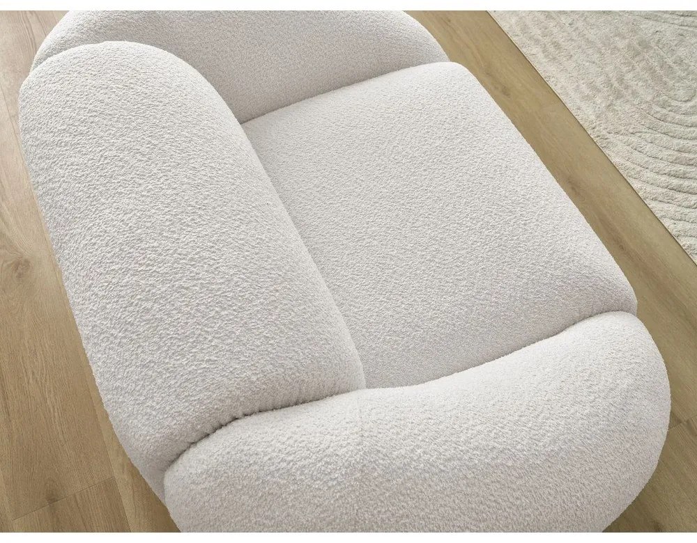 Biele kreslo z textílie bouclé Tina – Bobochic Paris