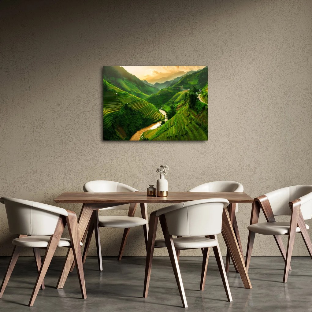 Obraz - Ryžové terasy Mu Cang Chai (70x50 cm)