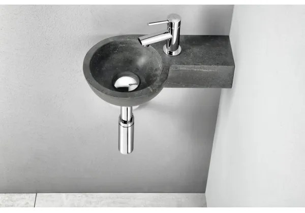 Sapho - Rohové závesné umývadlo BLOK 40x23 cm pravé/antracit