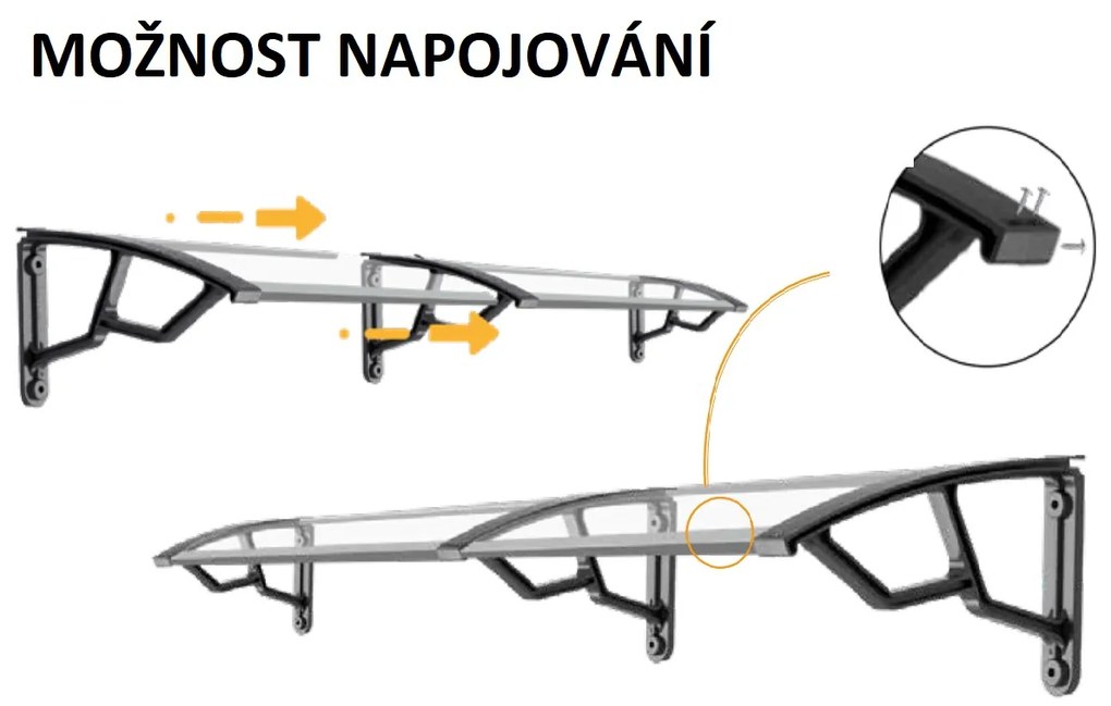 ARTPLAST Vchodová strieška 50x120cm, dymová