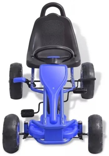 vidaXL Detská šľapacia motokára s pneumatikami, modrá-