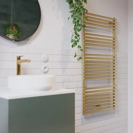 Isan Ikaria radiátor kombinovaný 121,2x50 cm antické zlato dika12120500sm48 DIKA12120500AZS