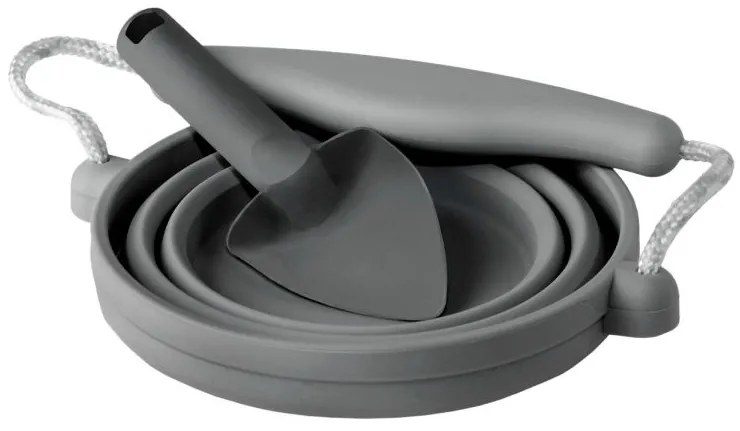 Scrunch súprava silikónové vedierko a lopatka, Anthracite Grey