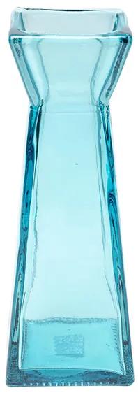 Piramide sklenená váza modrá 30 cm