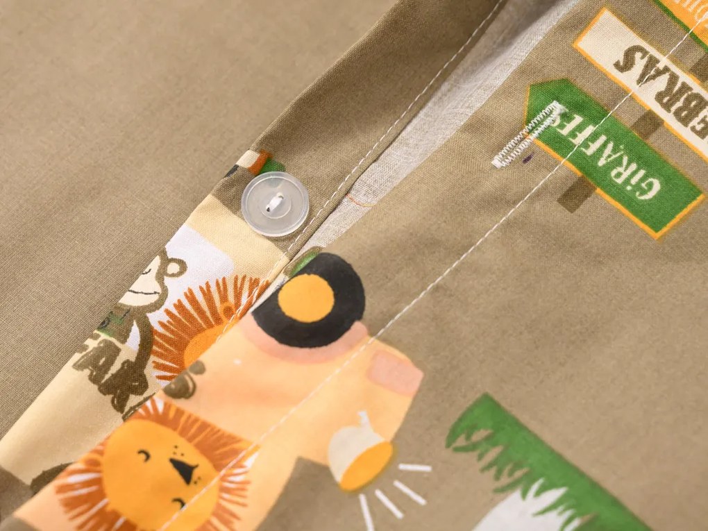 Bavlnené obliečky do postieľky SAFARI TOURS hnedé