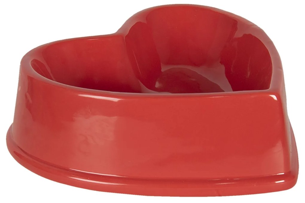 Červená miska pre zvieratá v tvare srdca - 19 * 19 * 6 cm