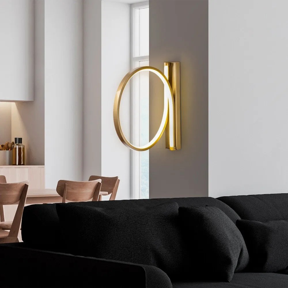 LED nástenné svietidlo v zlatej farbe ø 30 cm Halka – Opviq lights
