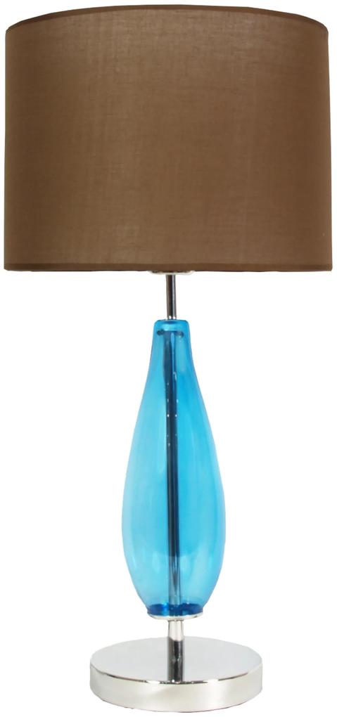 CLX Moderná stolná lampa VARALLO, 1xE27, 60W, modrohnedá
