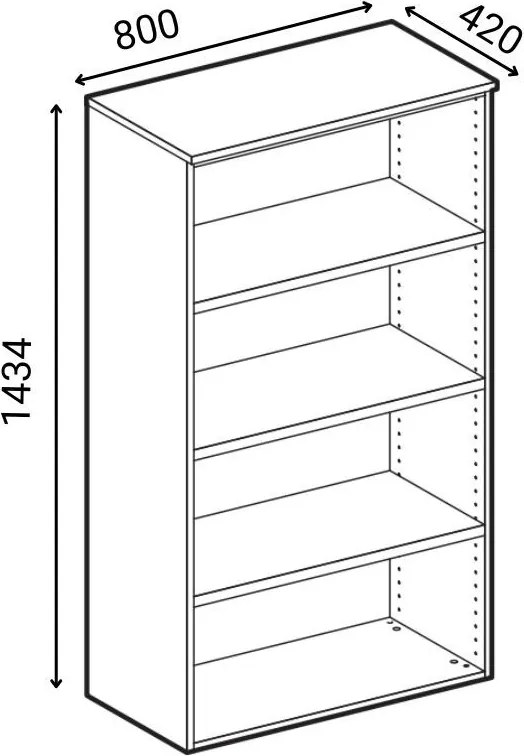 Kancelárska skriňa s dverami PRIMO GRAY, 800 x 420 x 1434 mm, sivá/wenge