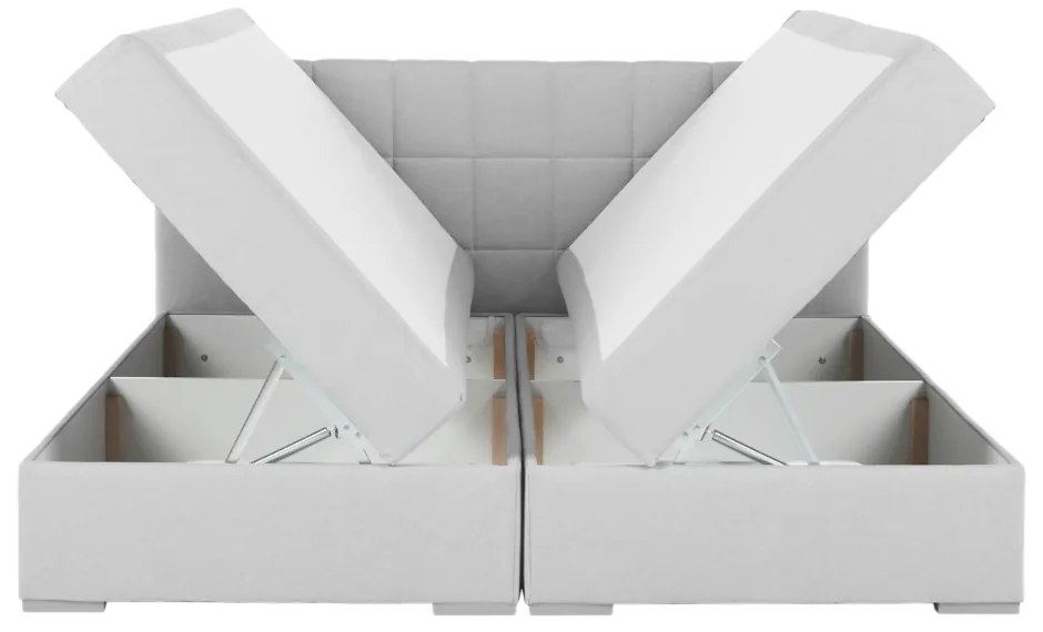 Boxspringová posteľ 160x200, svetlosivá, FERATA KOMFORT