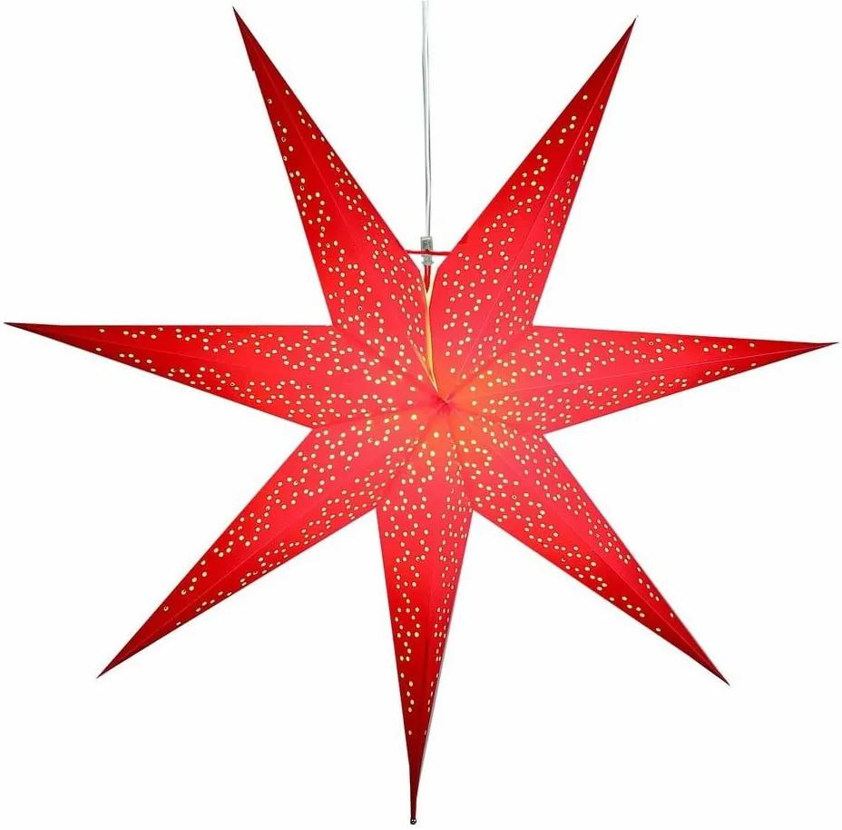 Červená závesná svietiaca hviezda Best Season Dot Red, 70 cm