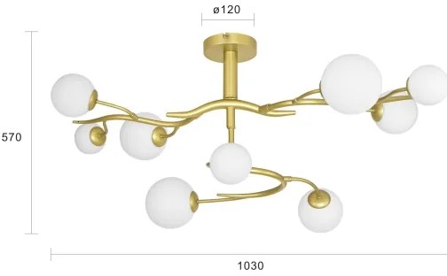 Brilagi - LED Prisadený luster MISTEL 9xG9/3W/230V zlatá/biela