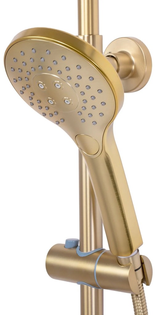 Rea Vincent, sprchový set s termostatickou batériou a dažďovou hlavicou 25cm, zlatá matná, REA-P6602
