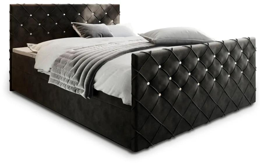 Čalúnená posteľ boxspring MANDI, 140x200, magic velvet 2219