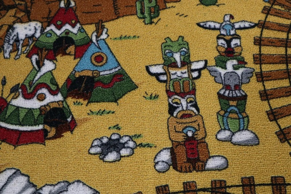 AladinWorld Expres, AKCIA: 120x170 cm Detský kusový koberec Western - obšitý zo všetkých strán, šíře, viacfarebná, filc, detská izba