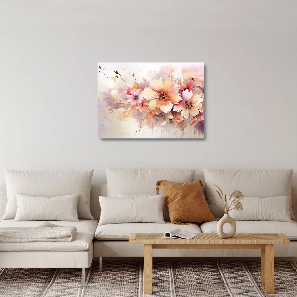 Sklenený obraz - Kvety (70x50 cm)