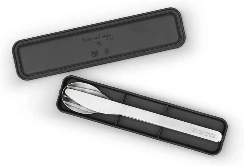 Antikoro cestovný príbor v striebornej farbe v súprave 3 ks Make & Take – Brabantia