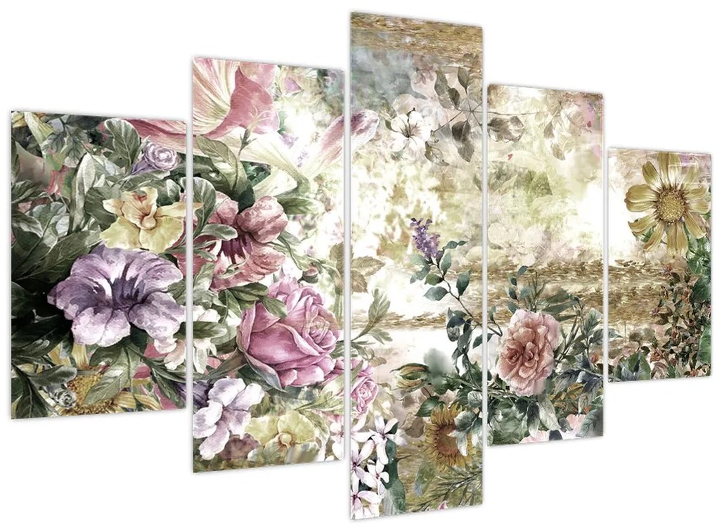 Obraz - Dizajnové kvety (150x105 cm)