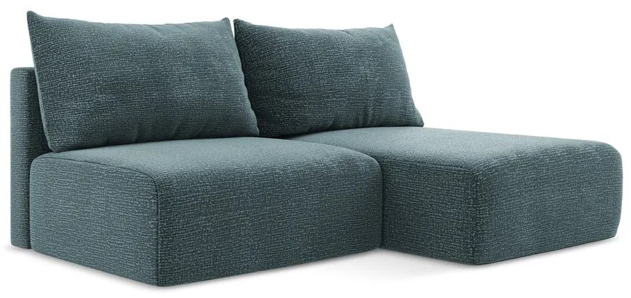 Tyrkysovomodrá rozkladacia/s úložným priestorom rohová pohovka (pravý roh) Kalena – Makamii