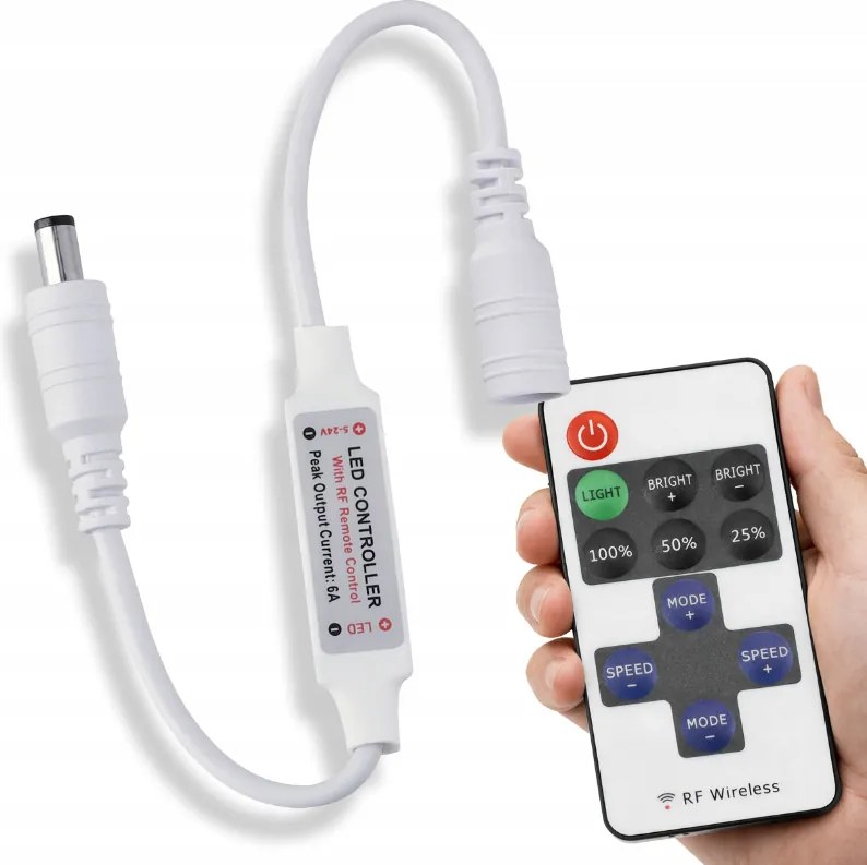 Sada COB LED pásikov 12V 5m 60W - zdroj + stmívač + ovladač