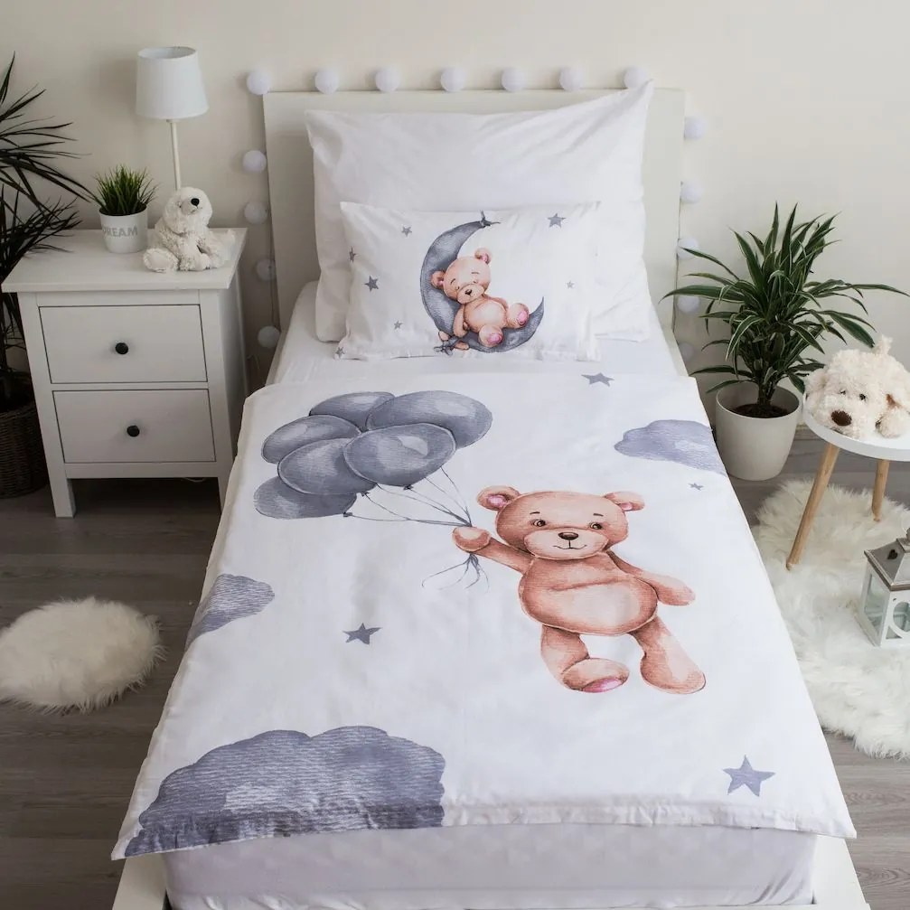Jerry Fabrics Obliečky do postieľky 100x135 + 40x60 cm - Medvedík 02 baby