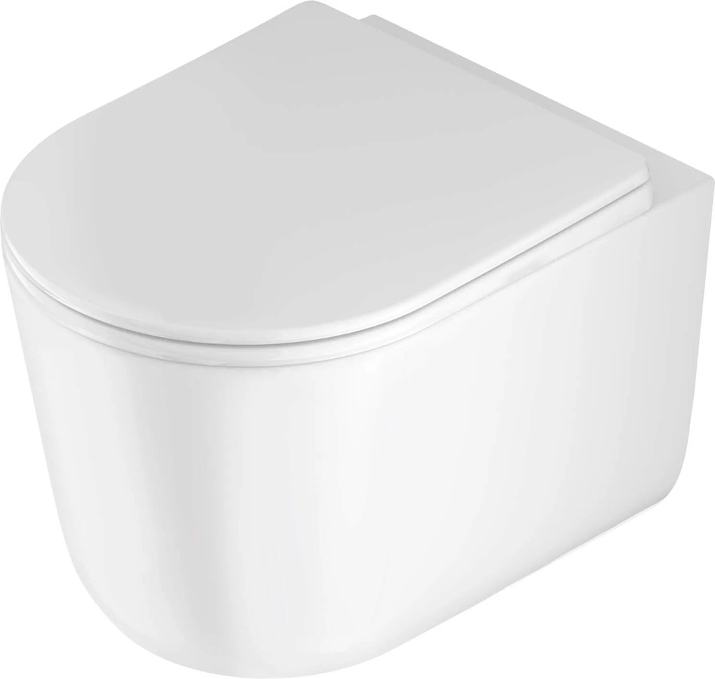 Deante Jasmin, závesná WC misa Rimless, Tornado oplachovanie, biela lesklá,