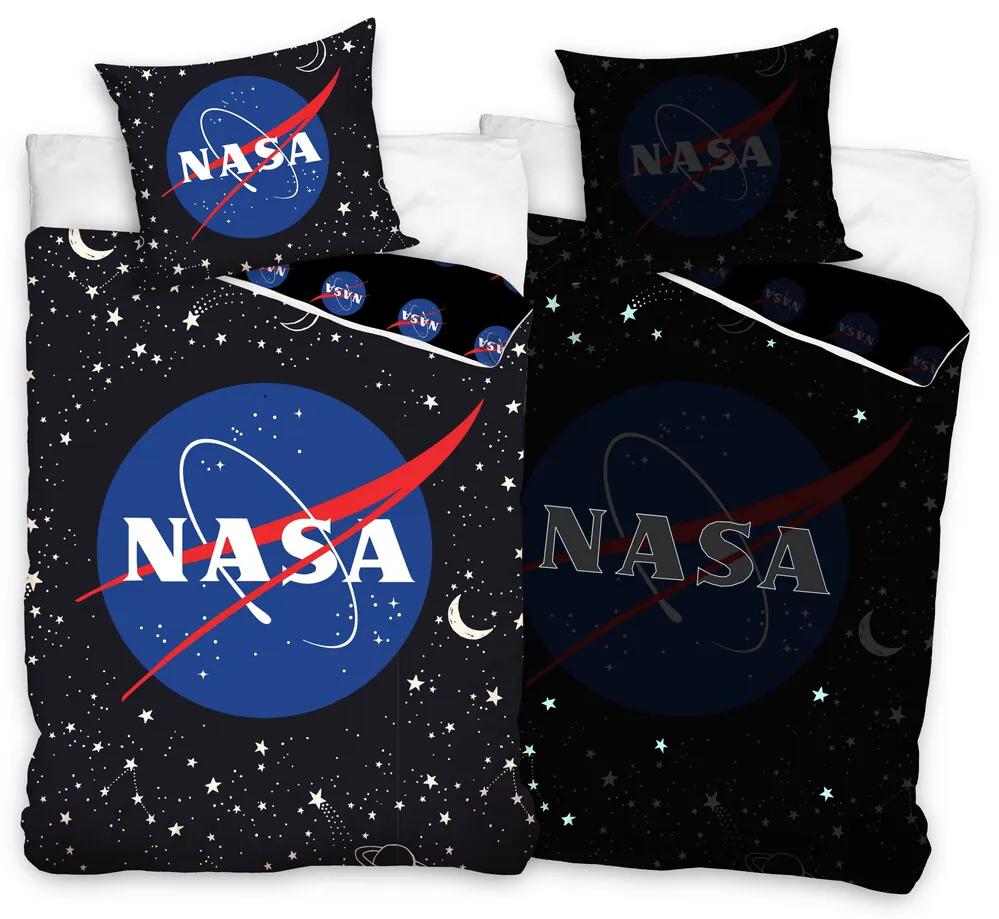 Bavlnené obliečky Homa NASA s nočným svietiacim efektom 140x200 cm