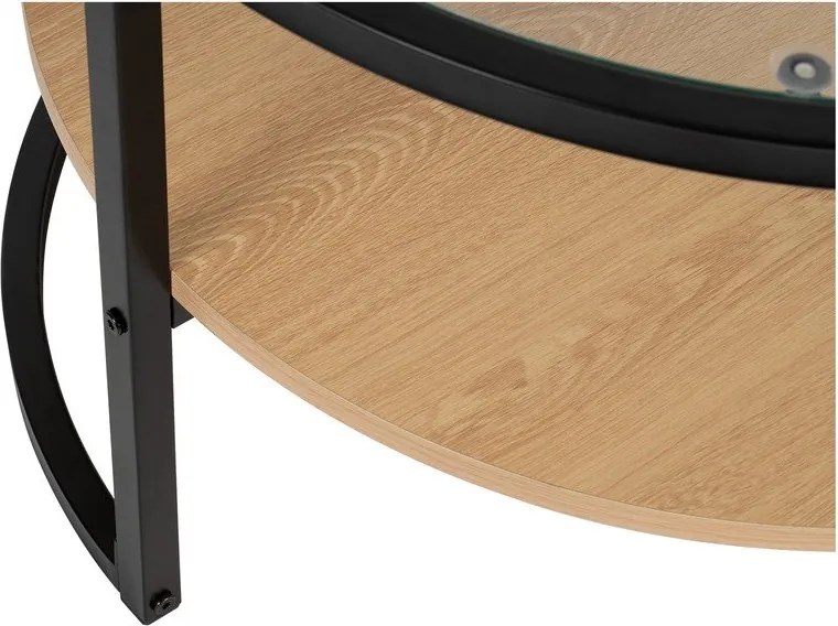 Čierny/v prírodnej farbe okrúhly konferenčný stolík v dekore duba ø 68 cm Zanu – Bonami Essentials