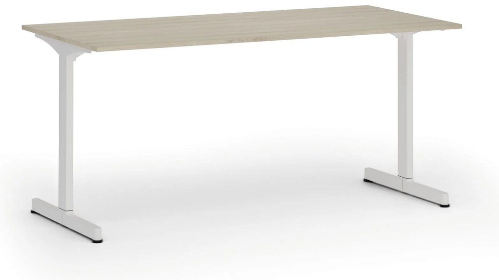 Kancelársky stôl PRIMO BETA, 160x80 cm, biela podnož, dub prírodný