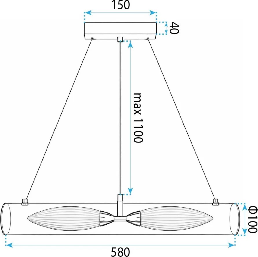 Toolight Rea, ZÁVESNÉ STROPNÉ SVIETIDLO G152-2CP GOLD, OSW-04708