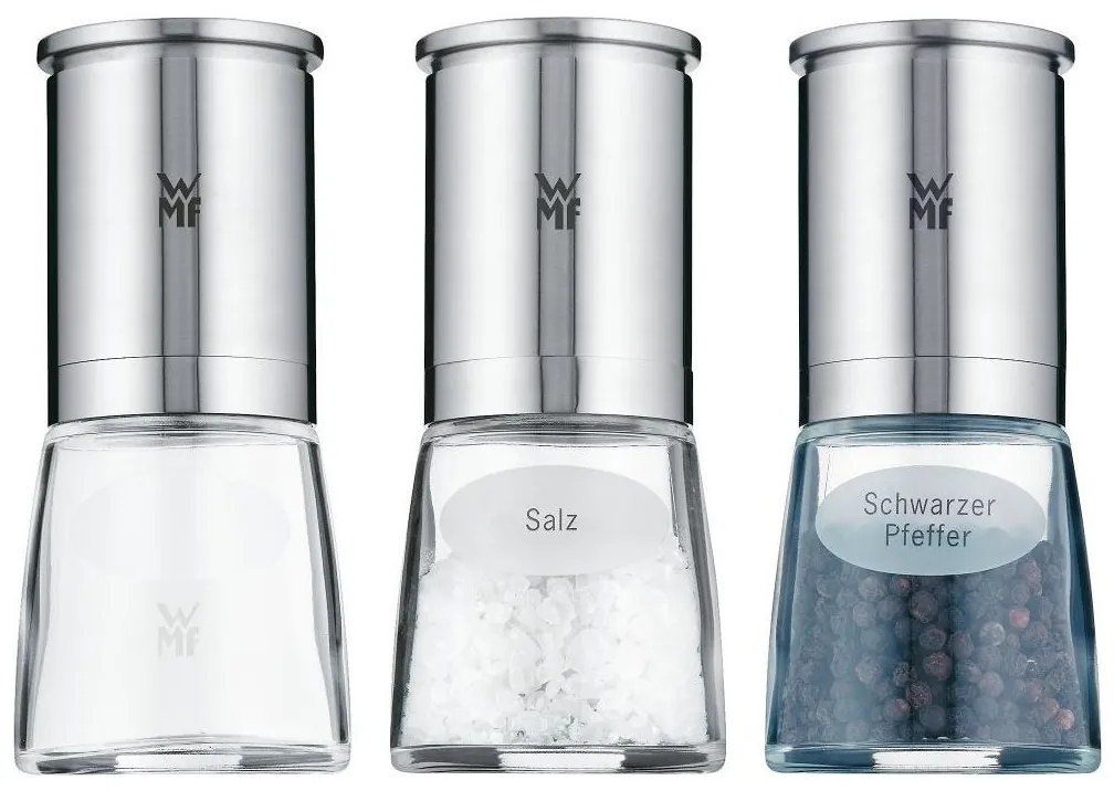 WMF - SADA 3x Mlynček na korenie DE LUXE nerez