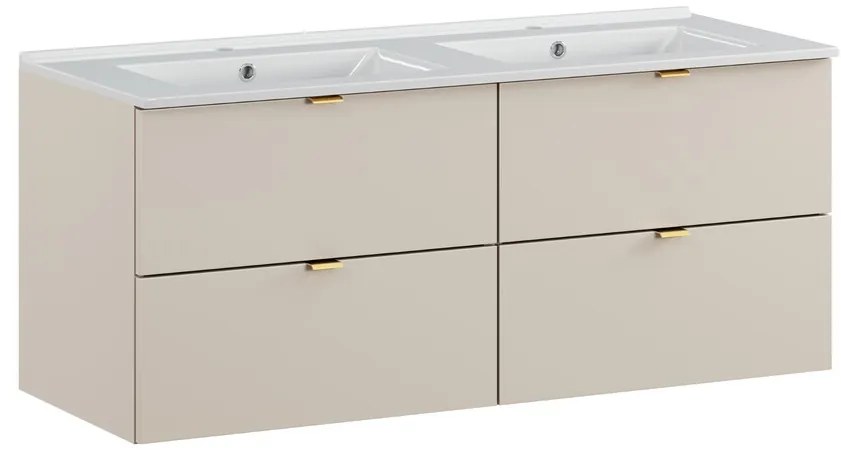 Závesná skrinka Dalia Kašmír Láva so zápustným umývadlom 120 cm kašmír/biela