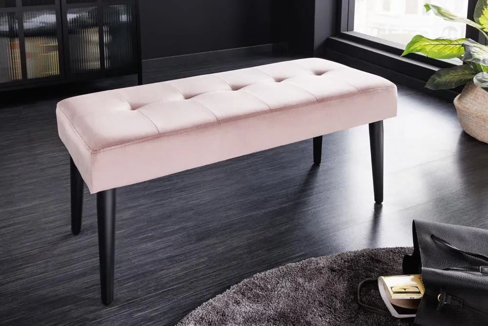 Invicta Interior - Elegantná lavica BOUTIQUE 95 cm, ružová, zamat