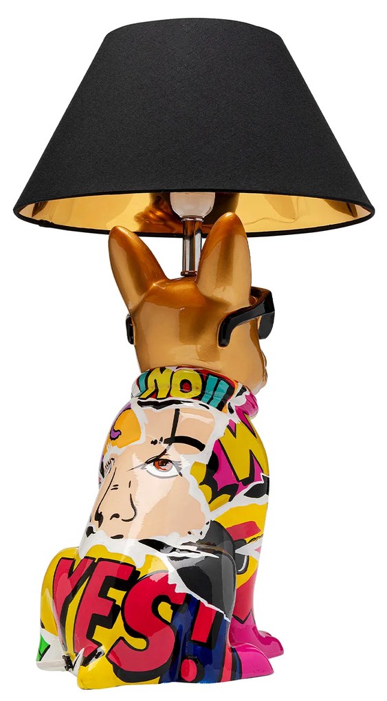 Graffiti Dog stolová lampa viacfarebná