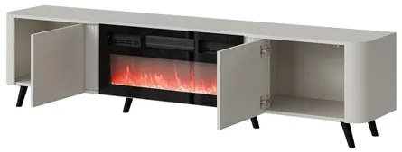 TV skrinka/stolík s krbom Newort 200 EF, Farby: čierna matná