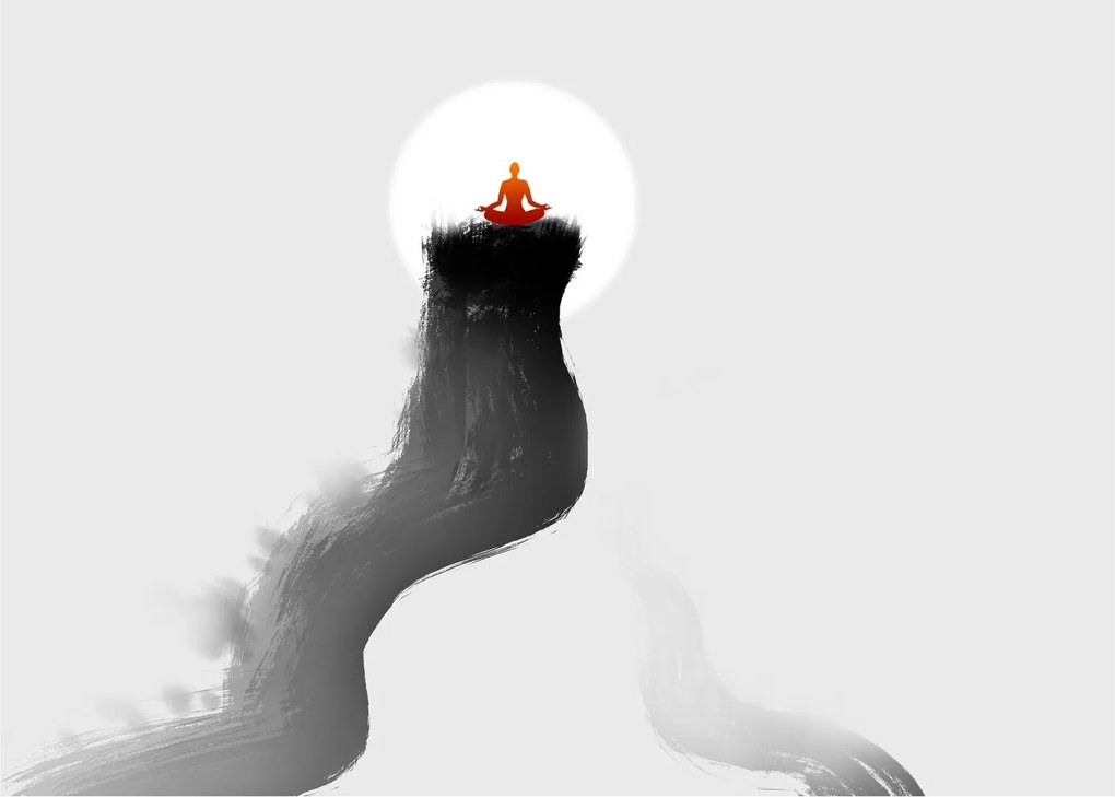 Sklenený obraz - Meditácia na vrchole (70x50 cm)