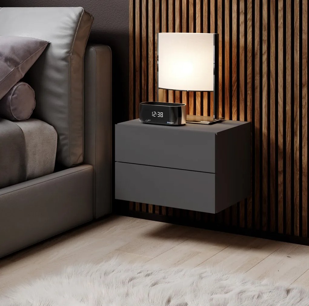 Nástenný nočný stolík Cabo, šedý grafit