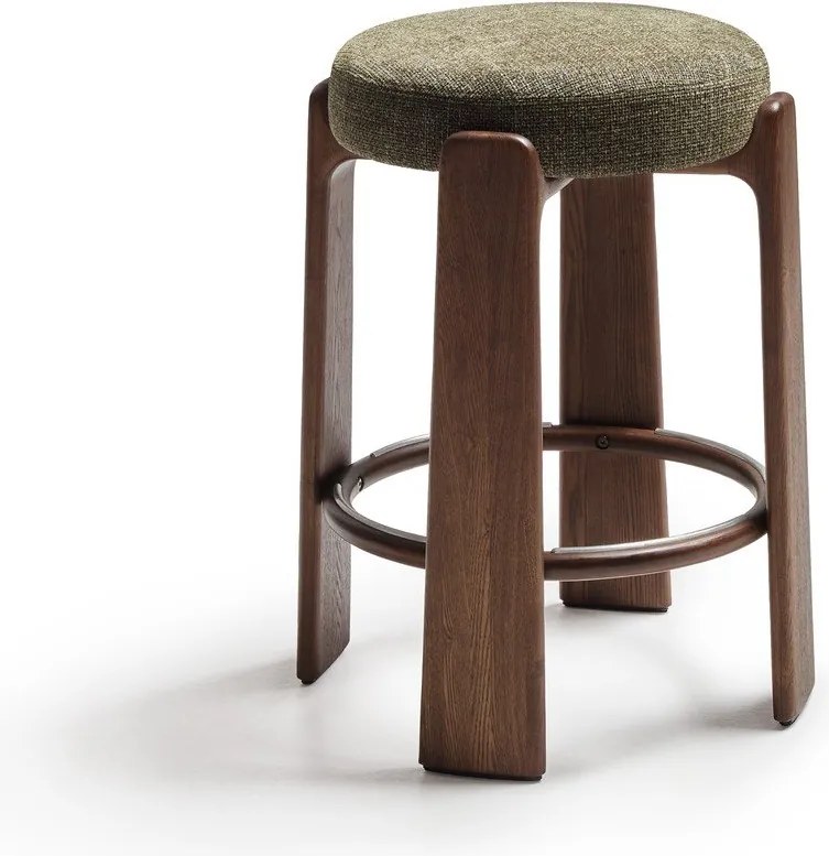 Zelená/v tmavo prírodnej farbe barová stolička z jaseňového dreva (výška sedadla 65 cm) Granite – Kave Home