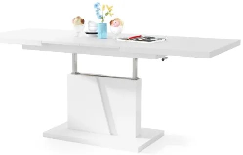 Rozkladací konferenčný stôl so zvíhacou doskou NINO biela