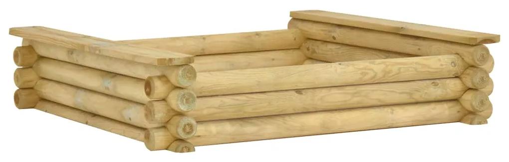 vidaXL Pieskovisko 120x120x27 cm impregnované borovicové drevo