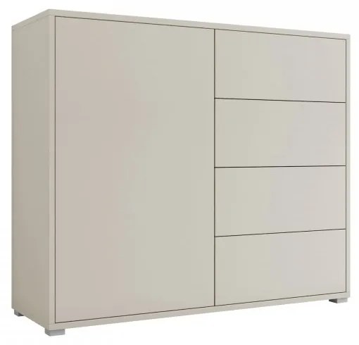 Komoda so zásuvkami Alekto k1D4SZ AK01, Farby: biela