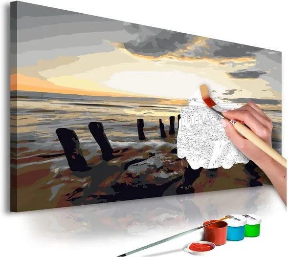 DIY set na tvorbu vlastného obrazu na plátne Artgeist Beach, 60 × 40 cm